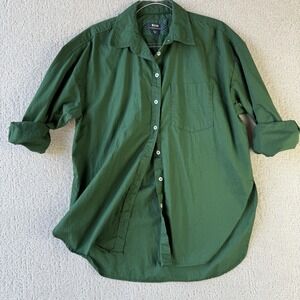 Maeve Anthropologie Bennet Buttondown Shirt Women's S Green 100% Cotton $98
